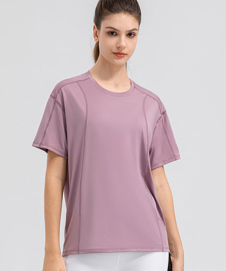 Round Neck Short Sleeve Active Top