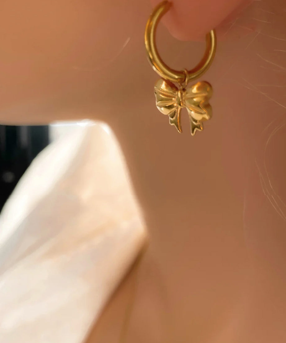 18K Gold-Plated Bow Earrings