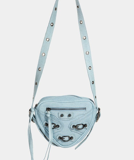 Fame PU Leather Triangle Crossbody Bag