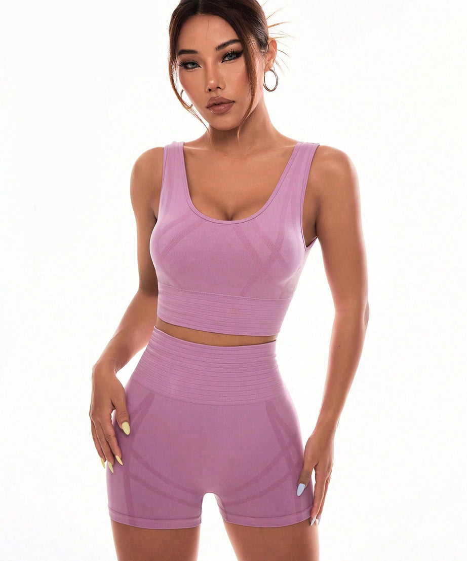 Scoop Neck Wide Strap Top and Shorts Active Set